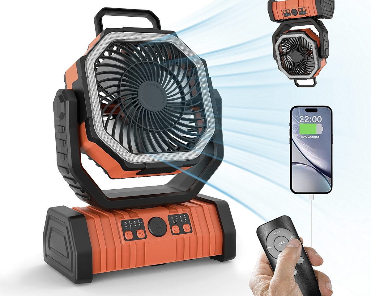 Outdoor Household Power Bank LED Light Camping Fan