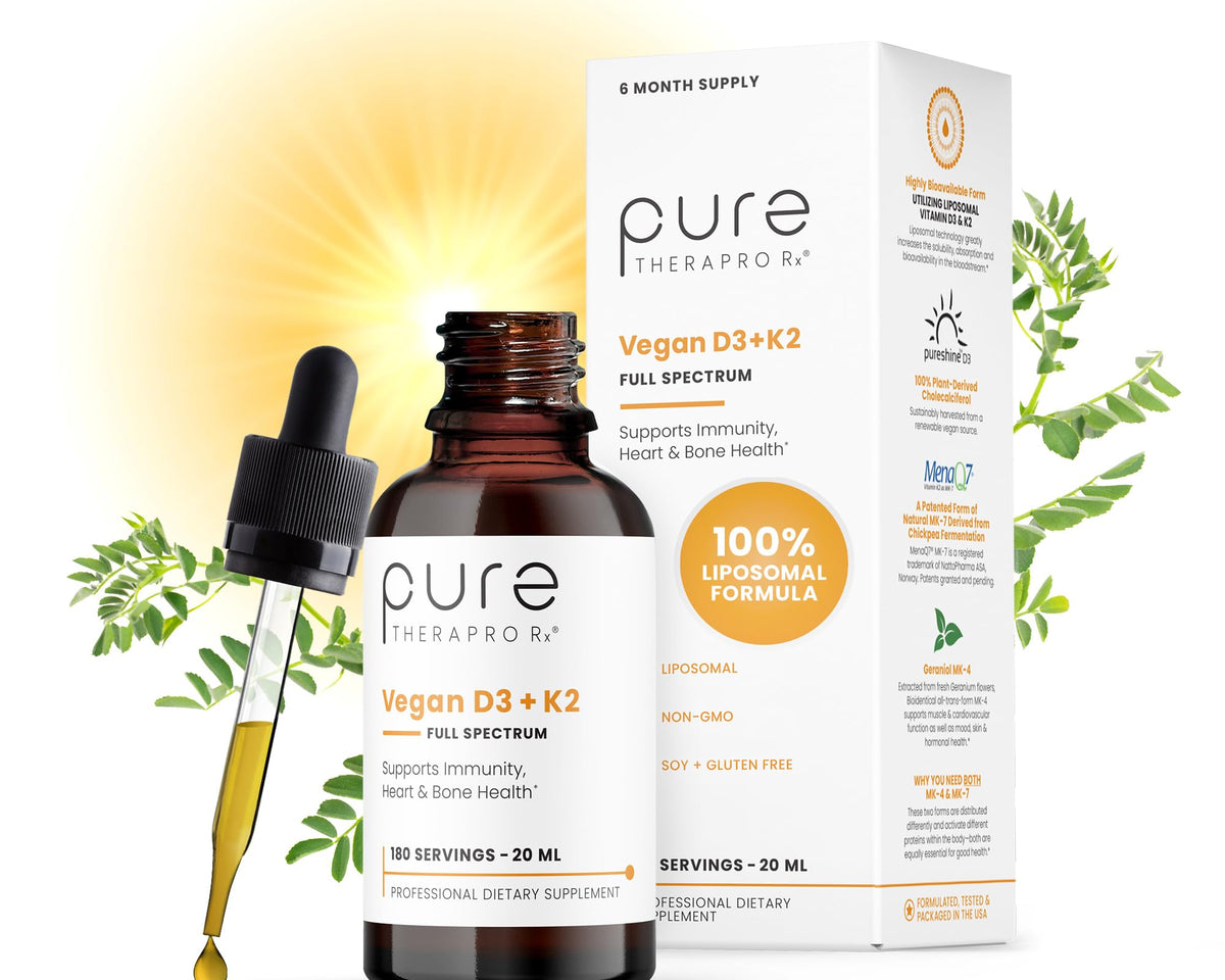 Vegan Liposomal Vitamin D3 + K2 Drops (180 Servings)