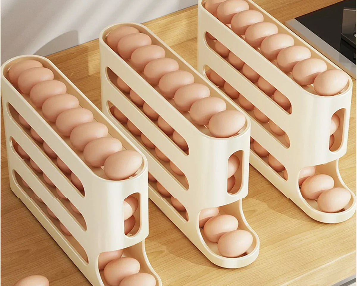 Auto-Roll Egg Storage Organizer