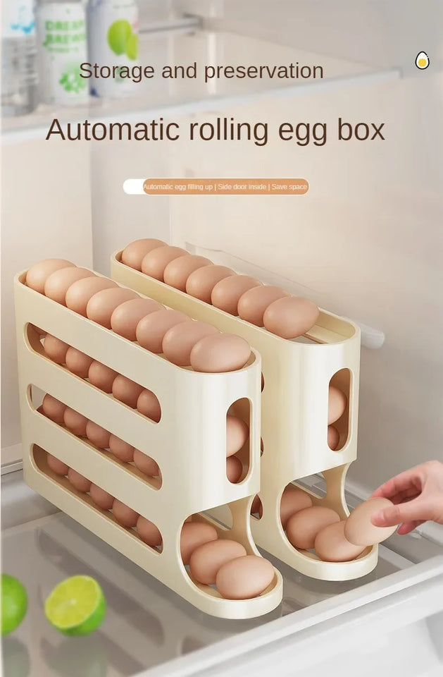 Auto-Roll Egg Storage Organizer