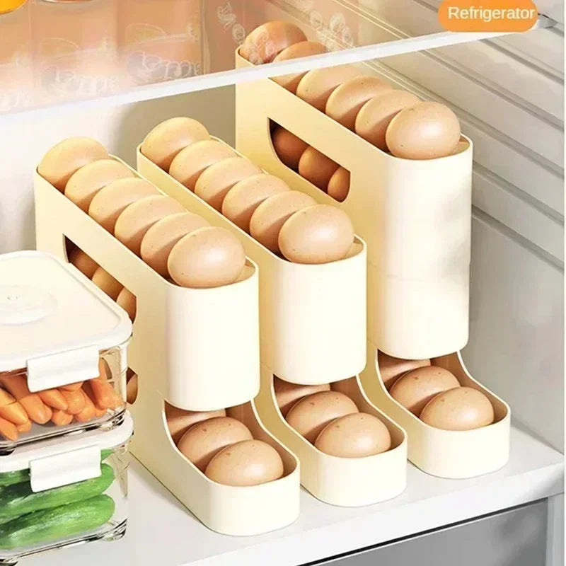 Auto-Roll Egg Storage Organizer