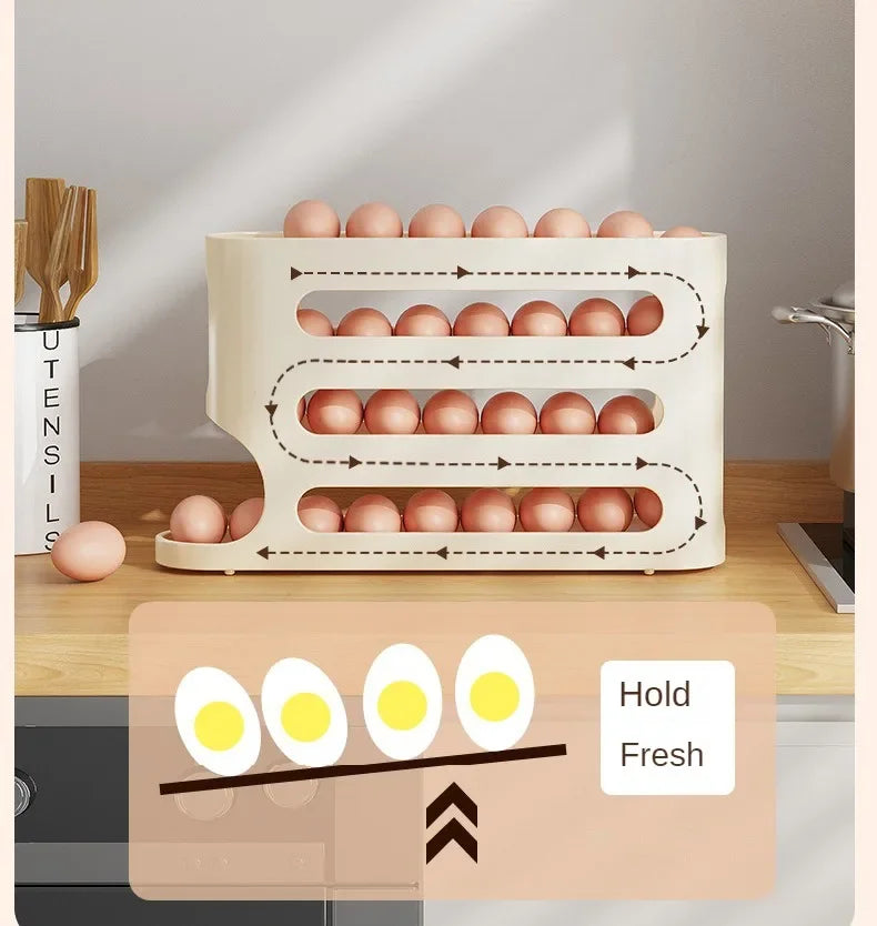 Auto-Roll Egg Storage Organizer