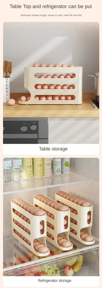 Auto-Roll Egg Storage Organizer