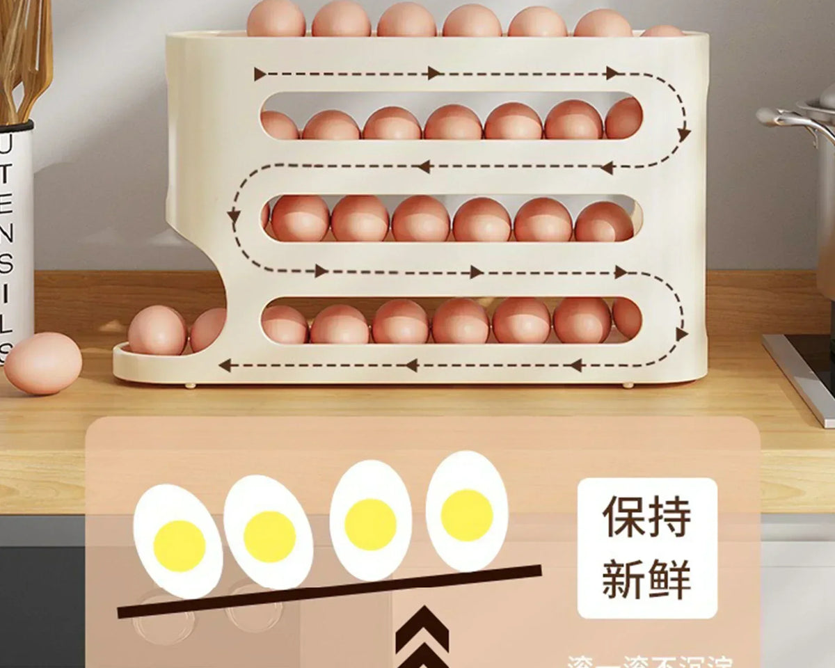 Auto-Roll Egg Storage Organizer