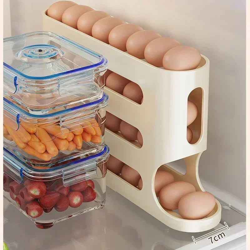 Auto-Roll Egg Storage Organizer