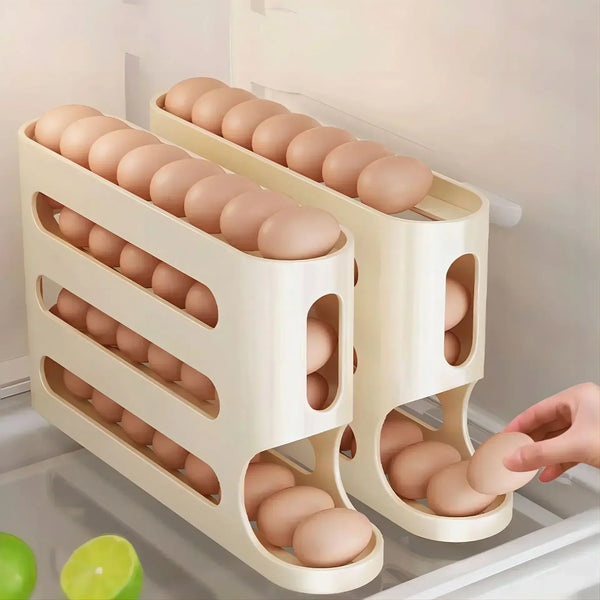 Auto-Roll Egg Storage Organizer