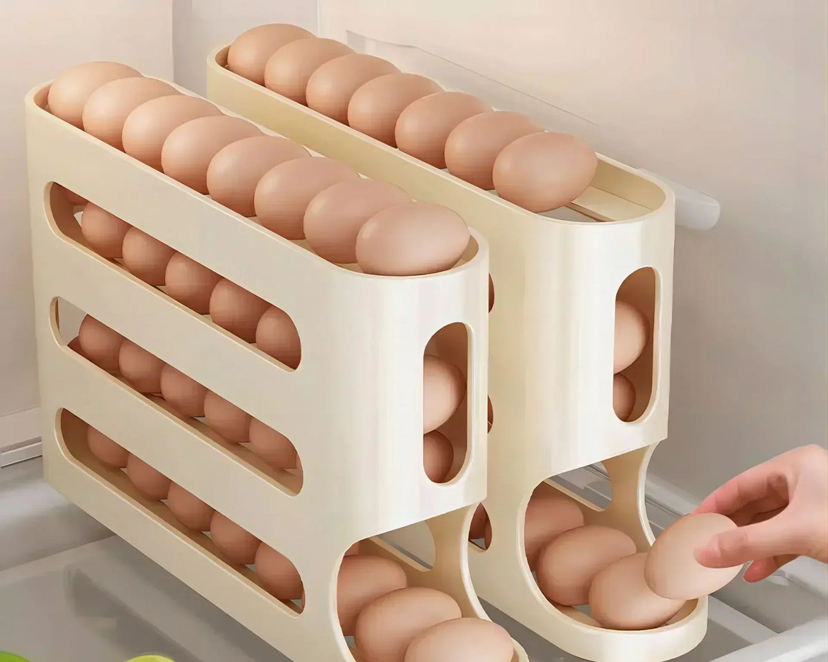 Auto-Roll Egg Storage Organizer