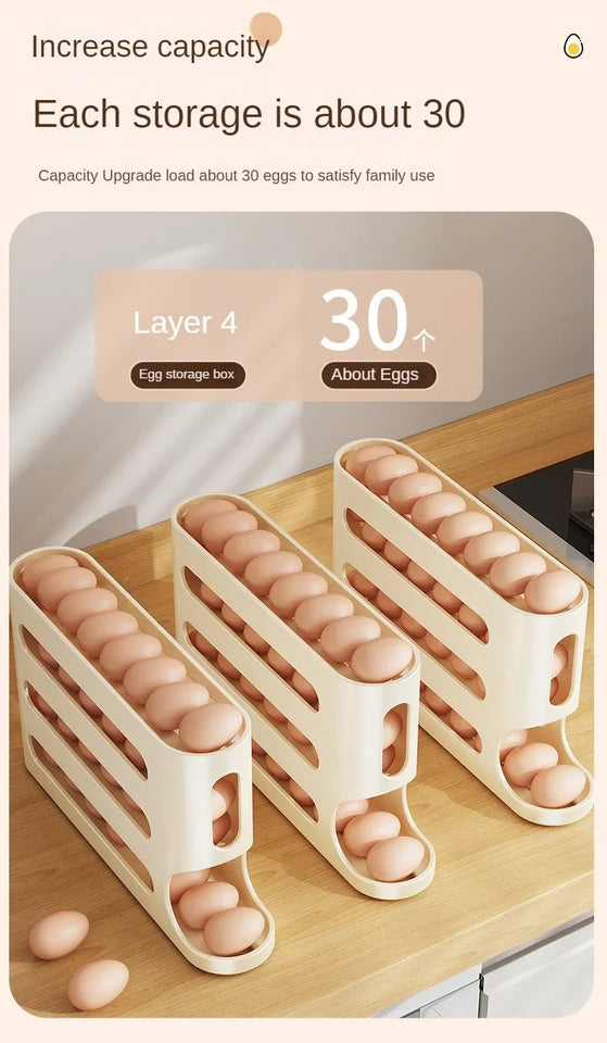 Auto-Roll Egg Storage Organizer