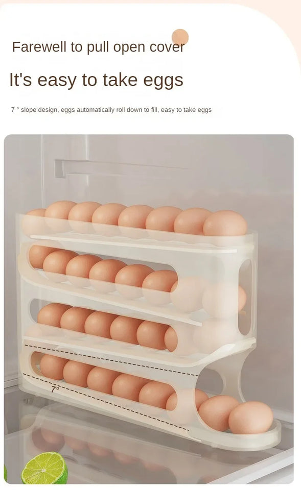 Auto-Roll Egg Storage Organizer
