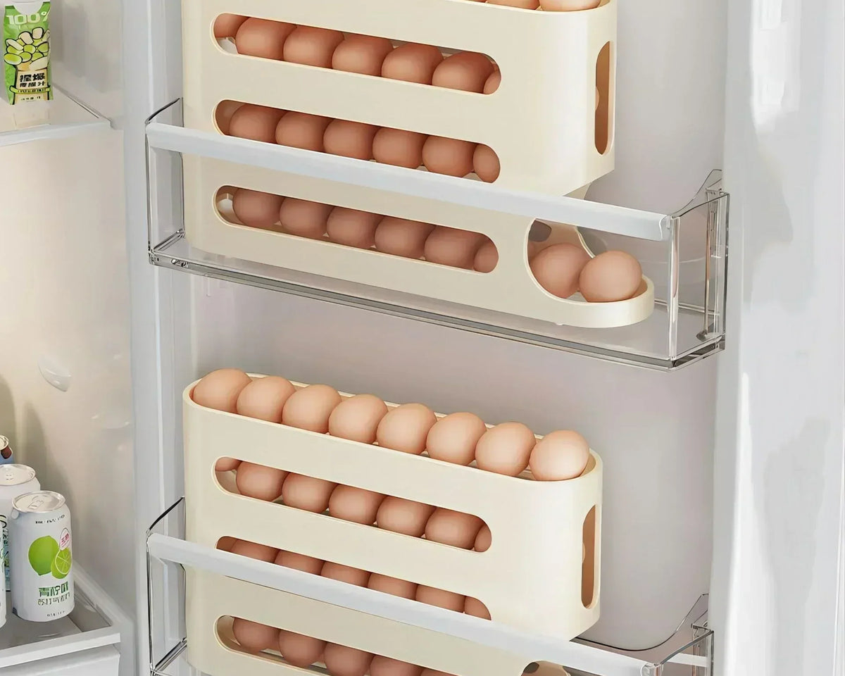 Auto-Roll Egg Storage Organizer