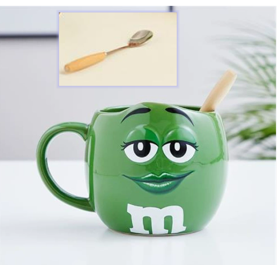 Creative M Bean Cartoon Ceramic Mug