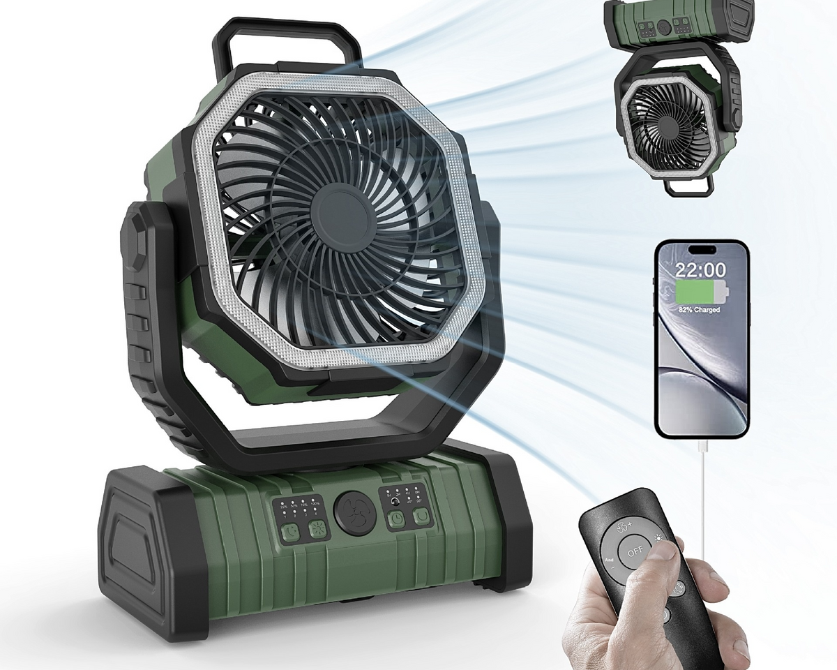 Outdoor Household Power Bank LED Light Camping Fan