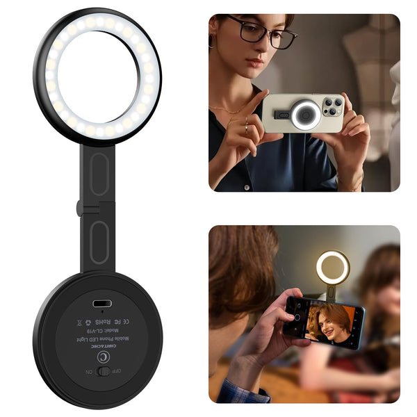 Magnetic LED Selfie Light for Smartphones