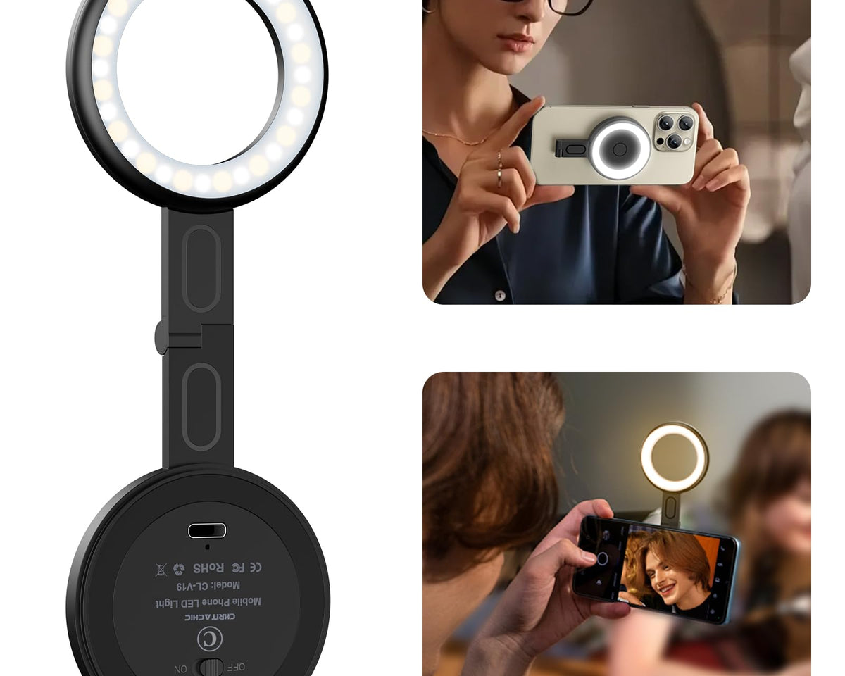 Magnetic LED Selfie Light for Smartphones